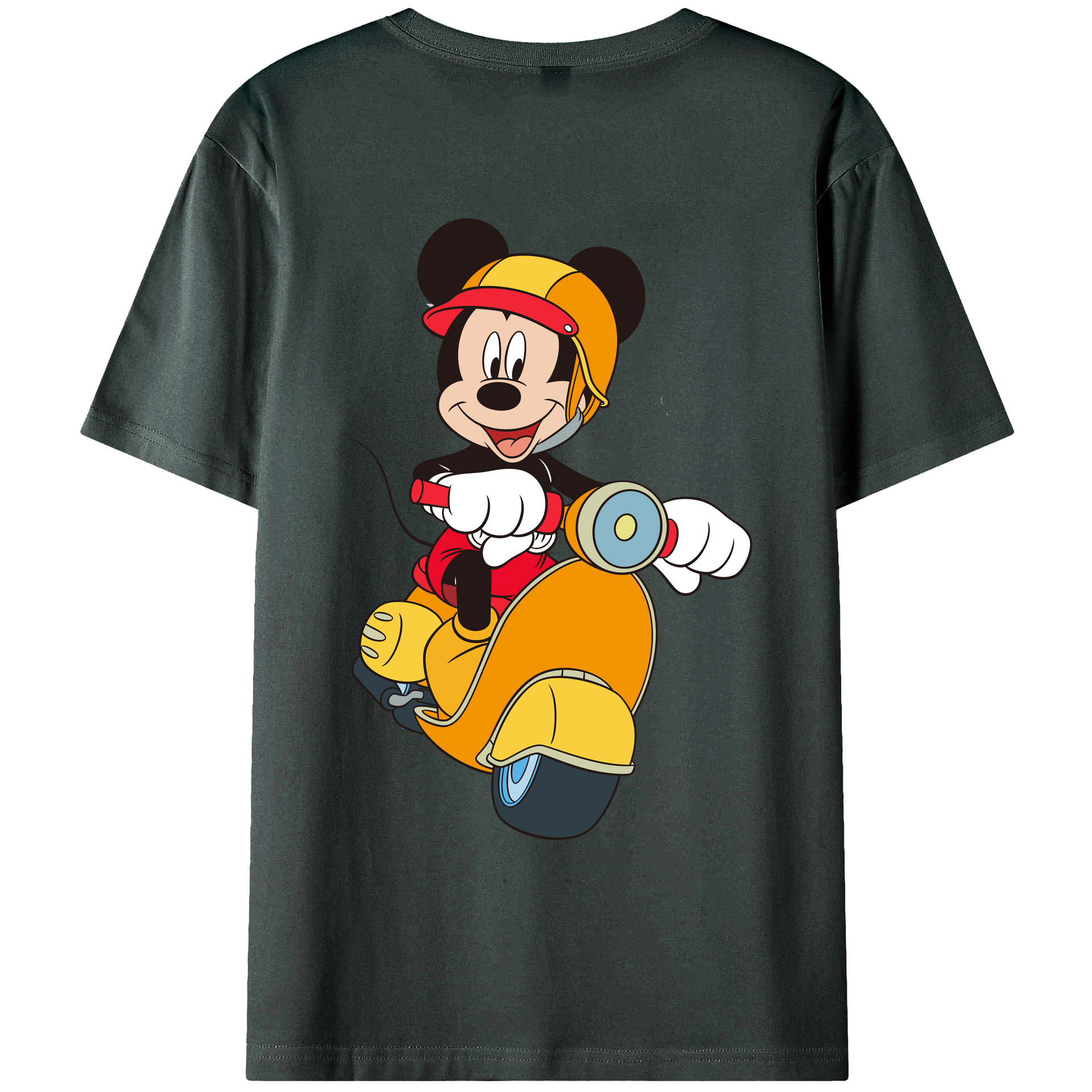 ミッキーマウス Mickey Mouse 綿100％ メンズ半袖Tシャツ（バックプリント） 通気性